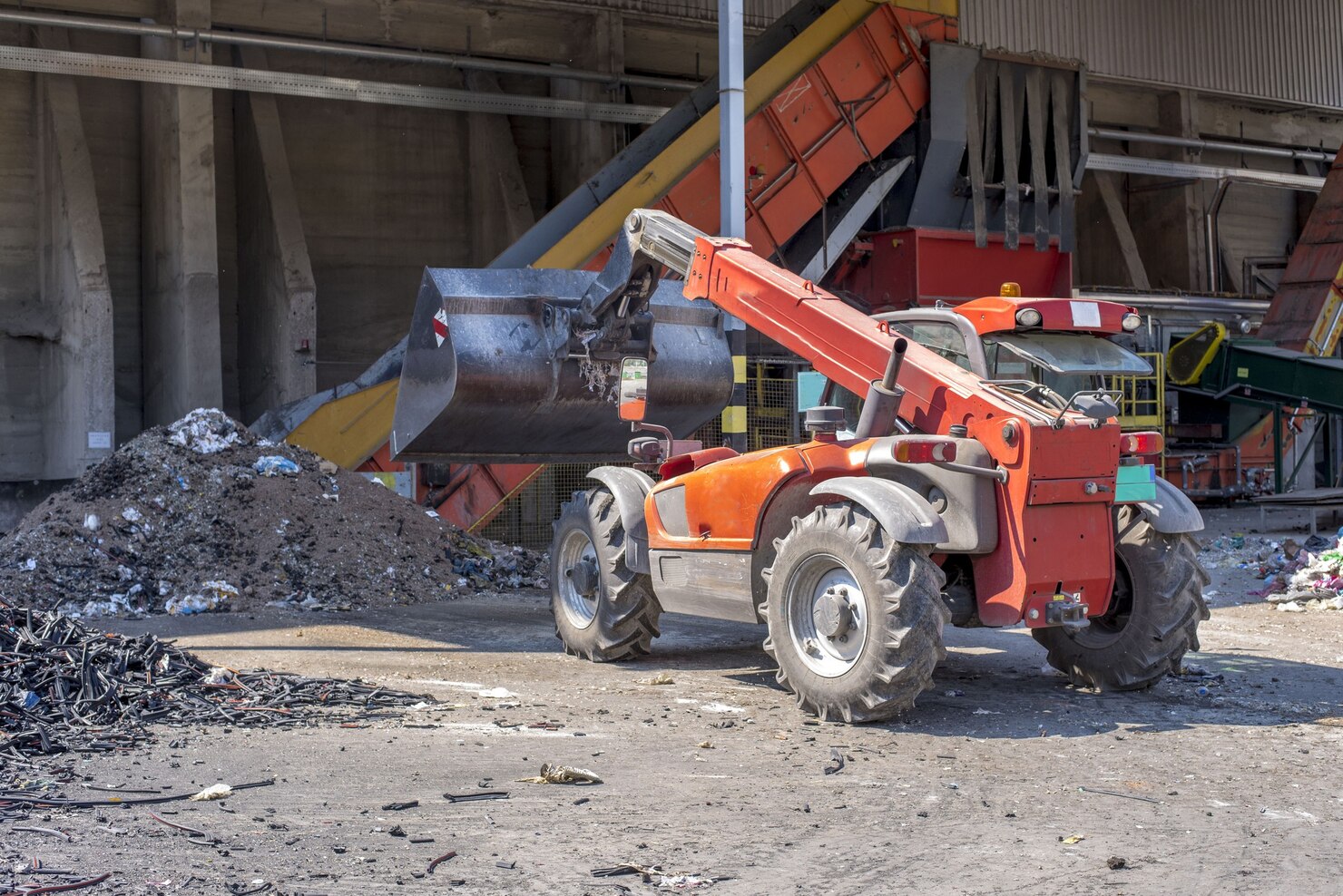 Telehandler equipment at a job site