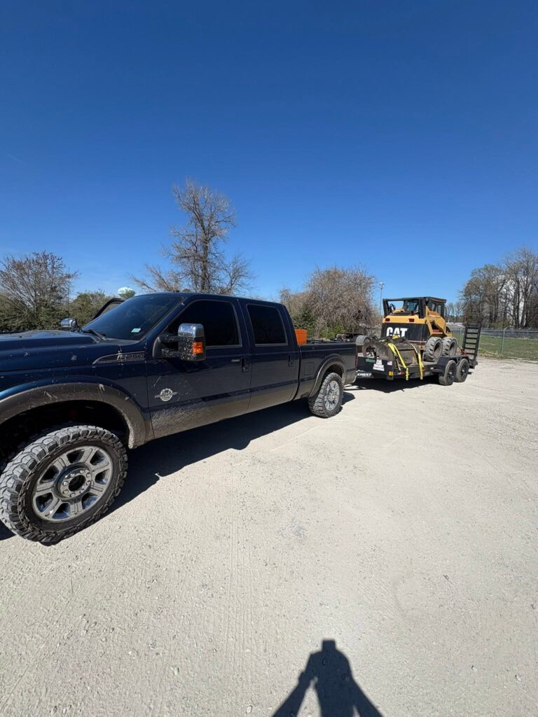 Work truck and trailer with compact equipment